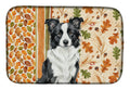 Blue Merle Border Collie Heirloom Fall Dish Drying Mat Absorbent Dish Drying Mat Pad for Kitchen Counter Dish Drainer Mat for Countertop, 14 x 21", Multicolor