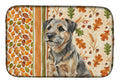 Grizzle and Tan Border Terrier Heirloom Fall Dish Drying Mat Absorbent Dish Drying Mat Pad for Kitchen Counter Dish Drainer Mat for Countertop, 14 x 21", Multicolor