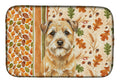 Wheaten Border Terrier Heirloom Fall Dish Drying Mat Absorbent Dish Drying Mat Pad for Kitchen Counter Dish Drainer Mat for Countertop, 14 x 21", Multicolor