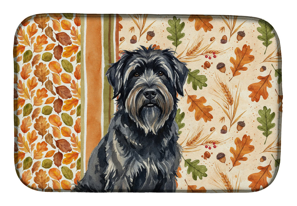 Bouvier des Flandres Heirloom Fall Dish Drying Mat Absorbent Dish Drying Mat Pad for Kitchen Counter Dish Drainer Mat for Countertop, 14 x 21", Multicolor