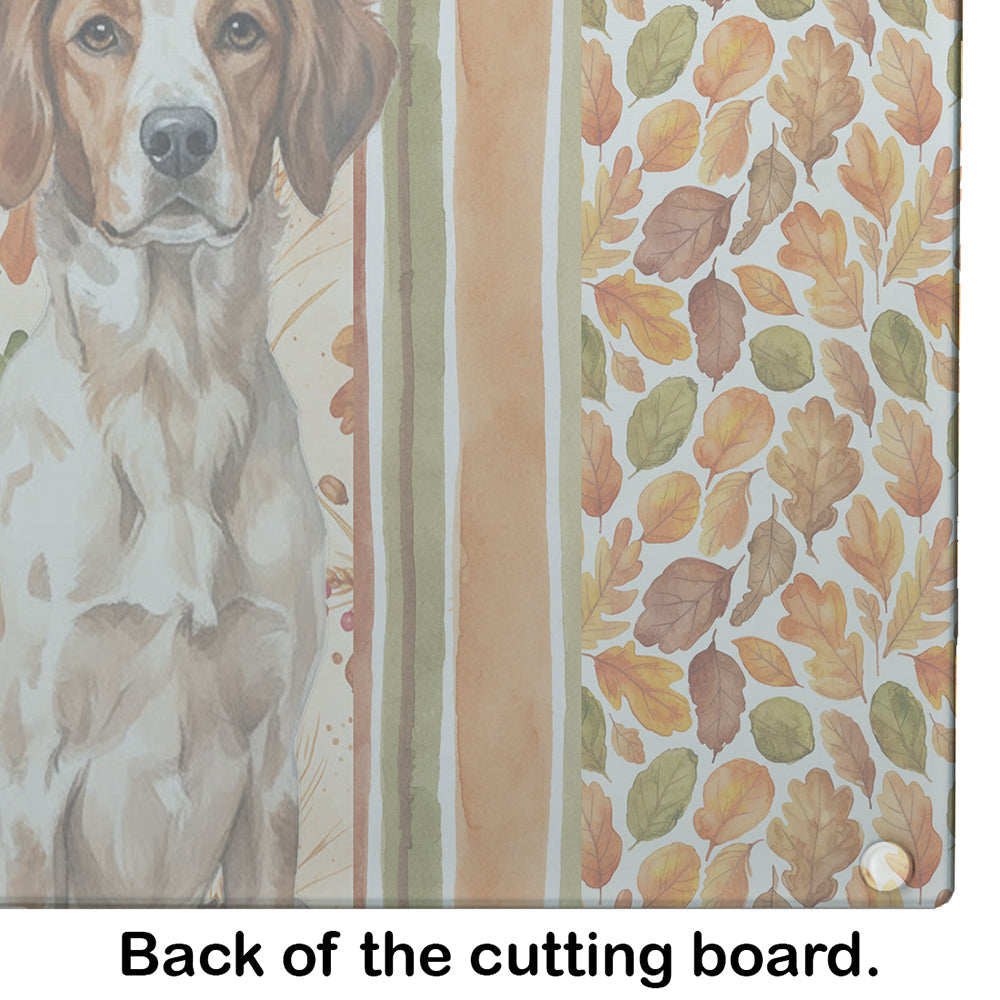 Roan Brittany Heirloom Fall Cutting Board Tempered Glass Kitchen Cutting Surface, Heat Resistant Chopping, Non-Slip Feet, Food Prep & Serving