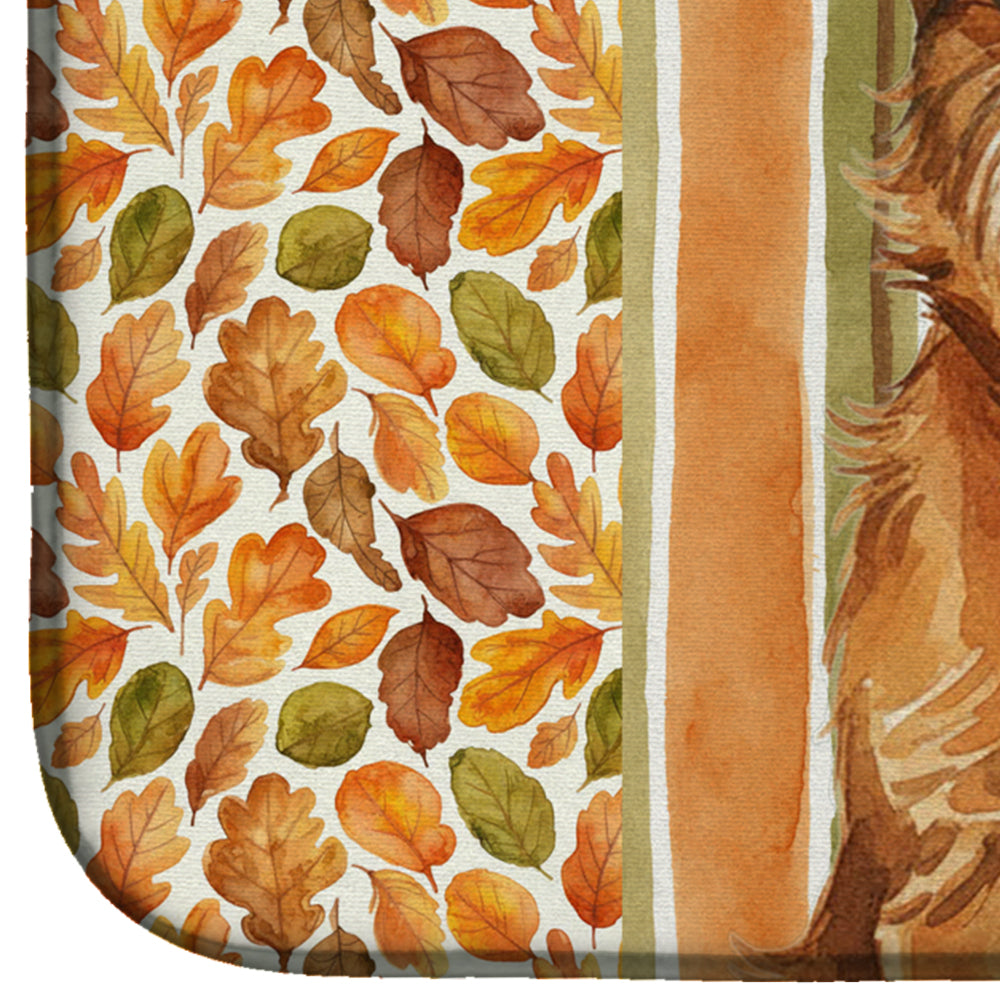 Belge Brussels Griffon Heirloom Fall Dish Drying Mat Absorbent Dish Drying Mat Pad for Kitchen Counter Dish Drainer Mat for Countertop, 14 x 21", Multicolor