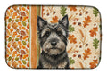 Black Cairn Terrier Heirloom Fall Dish Drying Mat Absorbent Dish Drying Mat Pad for Kitchen Counter Dish Drainer Mat for Countertop, 14 x 21", Multicolor