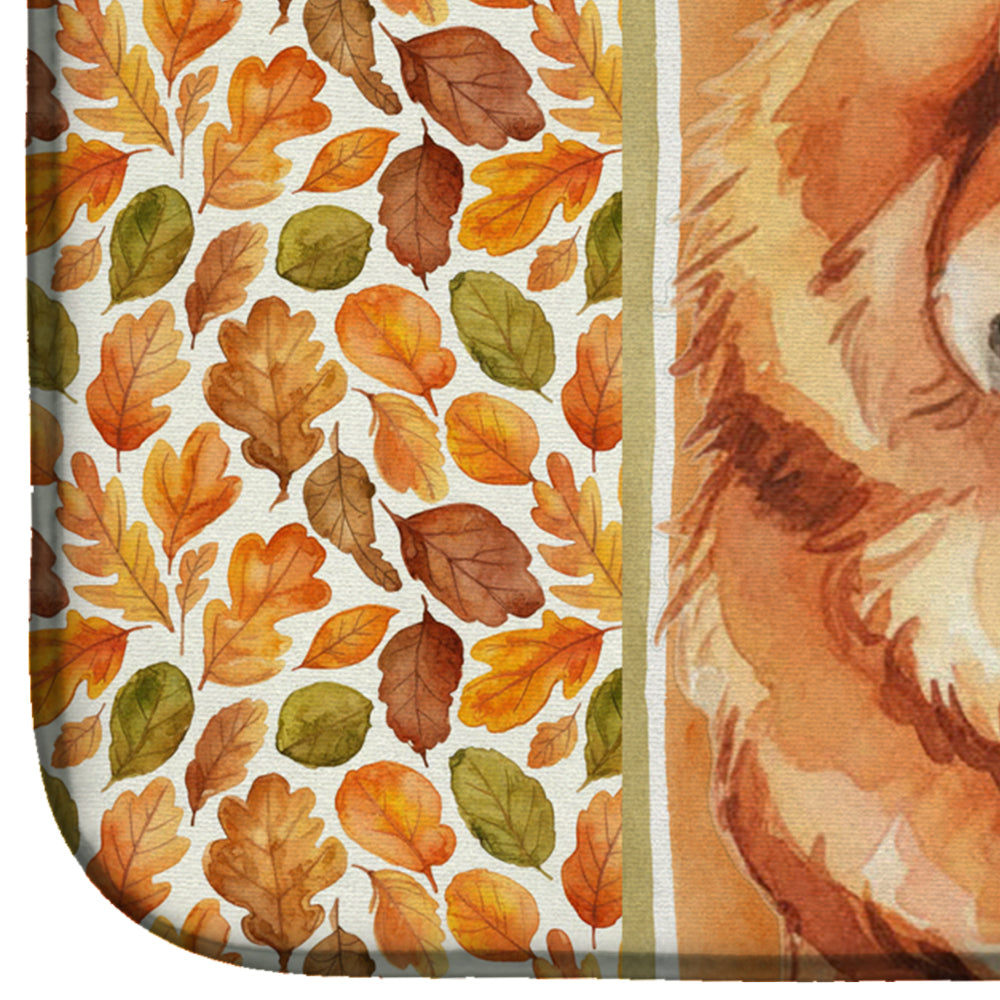 Red Chow Chow Heirloom Fall Dish Drying Mat Absorbent Dish Drying Mat Pad for Kitchen Counter Dish Drainer Mat for Countertop, 14 x 21", Multicolor