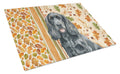 Black Cocker Spaniel Heirloom Fall Cutting Board Tempered Glass Kitchen Cutting Surface, Heat Resistant Chopping, Non-Slip Feet, Food Prep & Serving