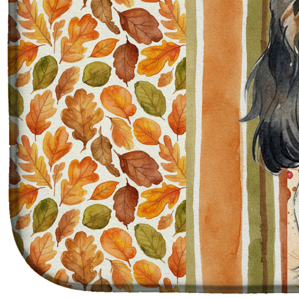 Parti Cocker Spaniel Heirloom Fall Dish Drying Mat Absorbent Dish Drying Mat Pad for Kitchen Counter Dish Drainer Mat for Countertop, 14 x 21", Multicolor