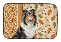 Tricolor Collie Heirloom Fall Dish Drying Mat Absorbent Dish Drying Mat Pad for Kitchen Counter Dish Drainer Mat for Countertop, 14 x 21", Multicolor