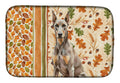 Fawn Doberman Pinscher Heirloom Fall Dish Drying Mat Absorbent Dish Drying Mat Pad for Kitchen Counter Dish Drainer Mat for Countertop, 14 x 21", Multicolor