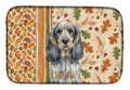 Blue Roan & Tan English Cocker Spaniel Heirloom Fall Dish Drying Mat Absorbent Dish Drying Mat Pad for Kitchen Counter Dish Drainer Mat for Countertop, 14 x 21", Multicolor