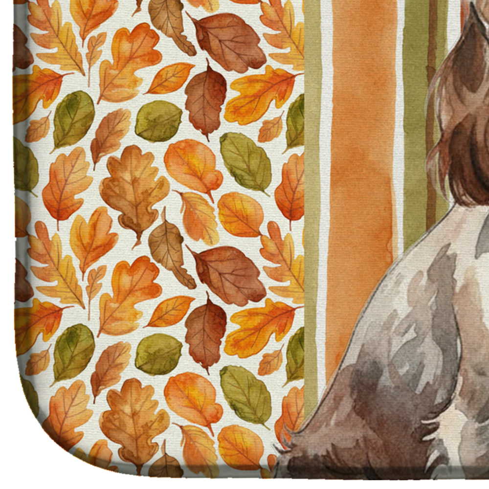 Liver Roan English Cocker Spaniel Heirloom Fall Dish Drying Mat Absorbent Dish Drying Mat Pad for Kitchen Counter Dish Drainer Mat for Countertop, 14 x 21", Multicolor