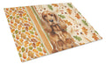 Red English Cocker Spaniel Heirloom Fall Cutting Board Tempered Glass Kitchen Cutting Surface, Heat Resistant Chopping, Non-Slip Feet, Food Prep & Serving