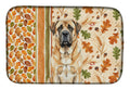 Apricot English Mastiff Heirloom Fall Dish Drying Mat Absorbent Dish Drying Mat Pad for Kitchen Counter Dish Drainer Mat for Countertop, 14 x 21", Multicolor
