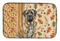 Brindle English Mastiff Heirloom Fall Dish Drying Mat Absorbent Dish Drying Mat Pad for Kitchen Counter Dish Drainer Mat for Countertop, 14 x 21", Multicolor