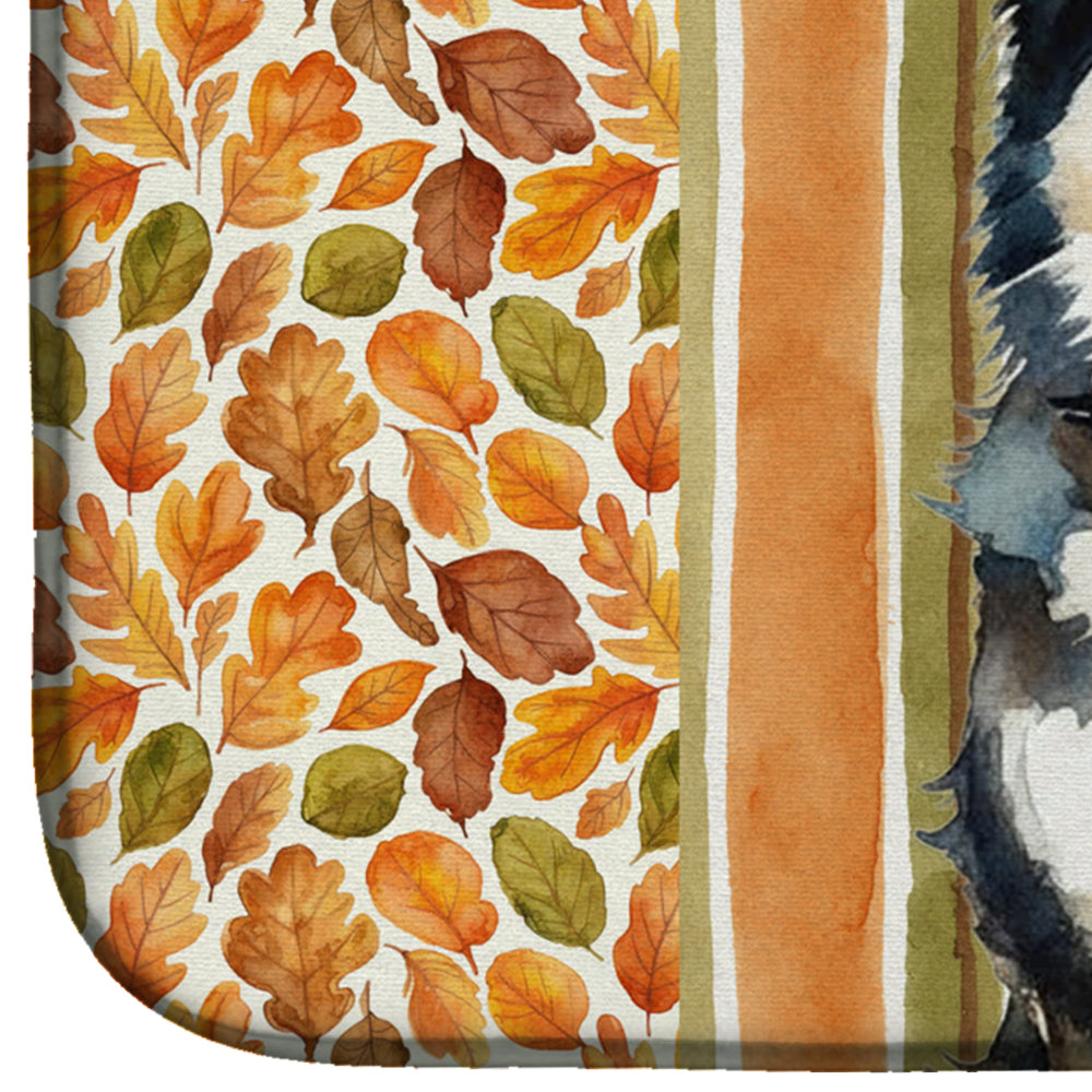 Finnish Lapphund Heirloom Fall Dish Drying Mat Absorbent Dish Drying Mat Pad for Kitchen Counter Dish Drainer Mat for Countertop, 14 x 21", Multicolor