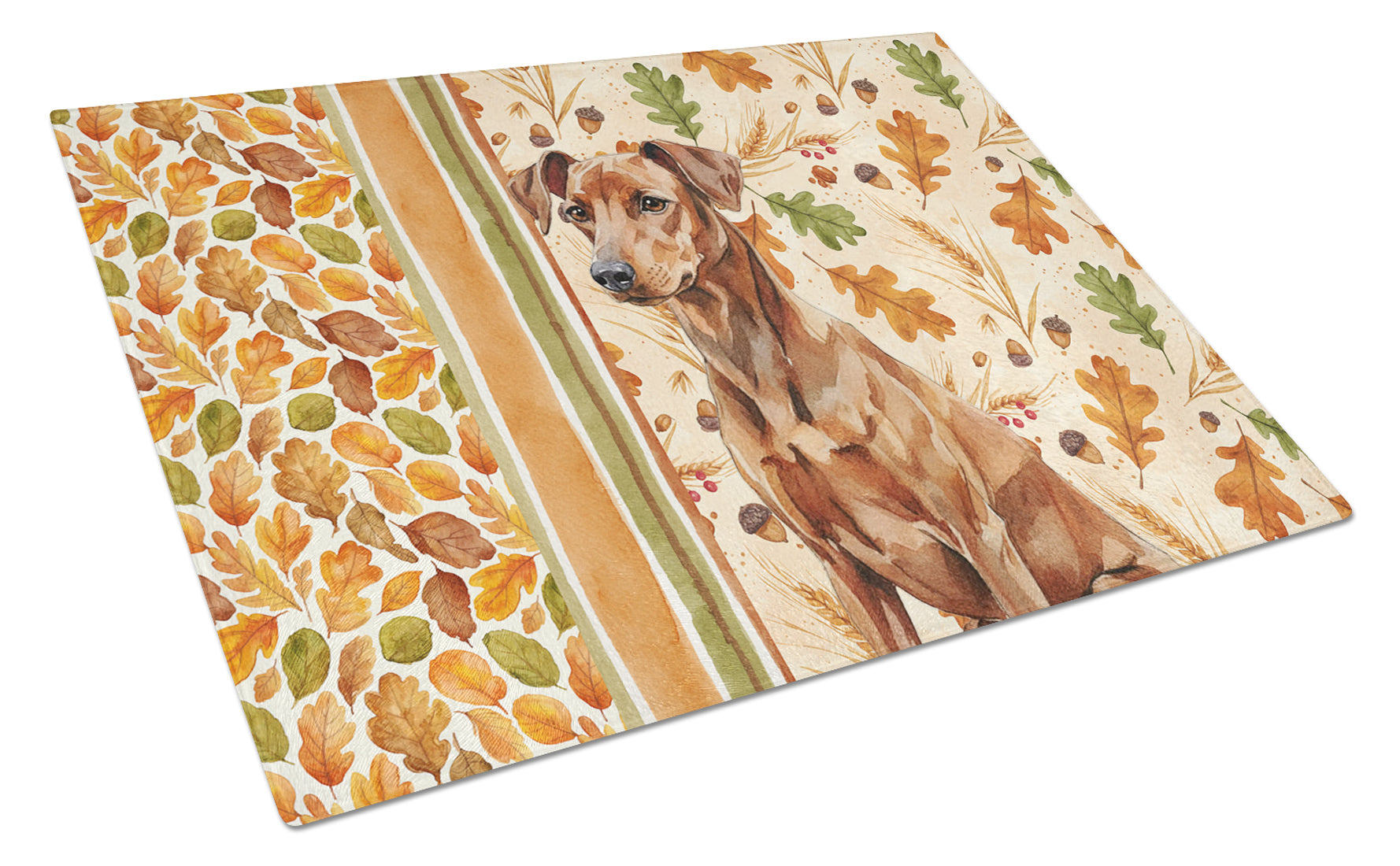 Red German Pinscher Heirloom Fall Cutting Board Tempered Glass Kitchen Cutting Surface, Heat Resistant Chopping, Non-Slip Feet, Food Prep & Serving