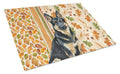 Black and Tan German Shepherd Heirloom Fall Cutting Board Tempered Glass Kitchen Cutting Surface, Heat Resistant Chopping, Non-Slip Feet, Food Prep & Serving