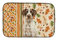 Liver and White German Wirehaired Pointer Heirloom Fall Dish Drying Mat Absorbent Dish Drying Mat Pad for Kitchen Counter Dish Drainer Mat for Countertop, 14 x 21", Multicolor