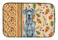 Blue Great Dane Heirloom Fall Dish Drying Mat Absorbent Dish Drying Mat Pad for Kitchen Counter Dish Drainer Mat for Countertop, 14 x 21", Multicolor