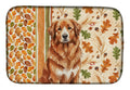 Reddish Brown Great Pyrenees Heirloom Fall Dish Drying Mat Absorbent Dish Drying Mat Pad for Kitchen Counter Dish Drainer Mat for Countertop, 14 x 21", Multicolor