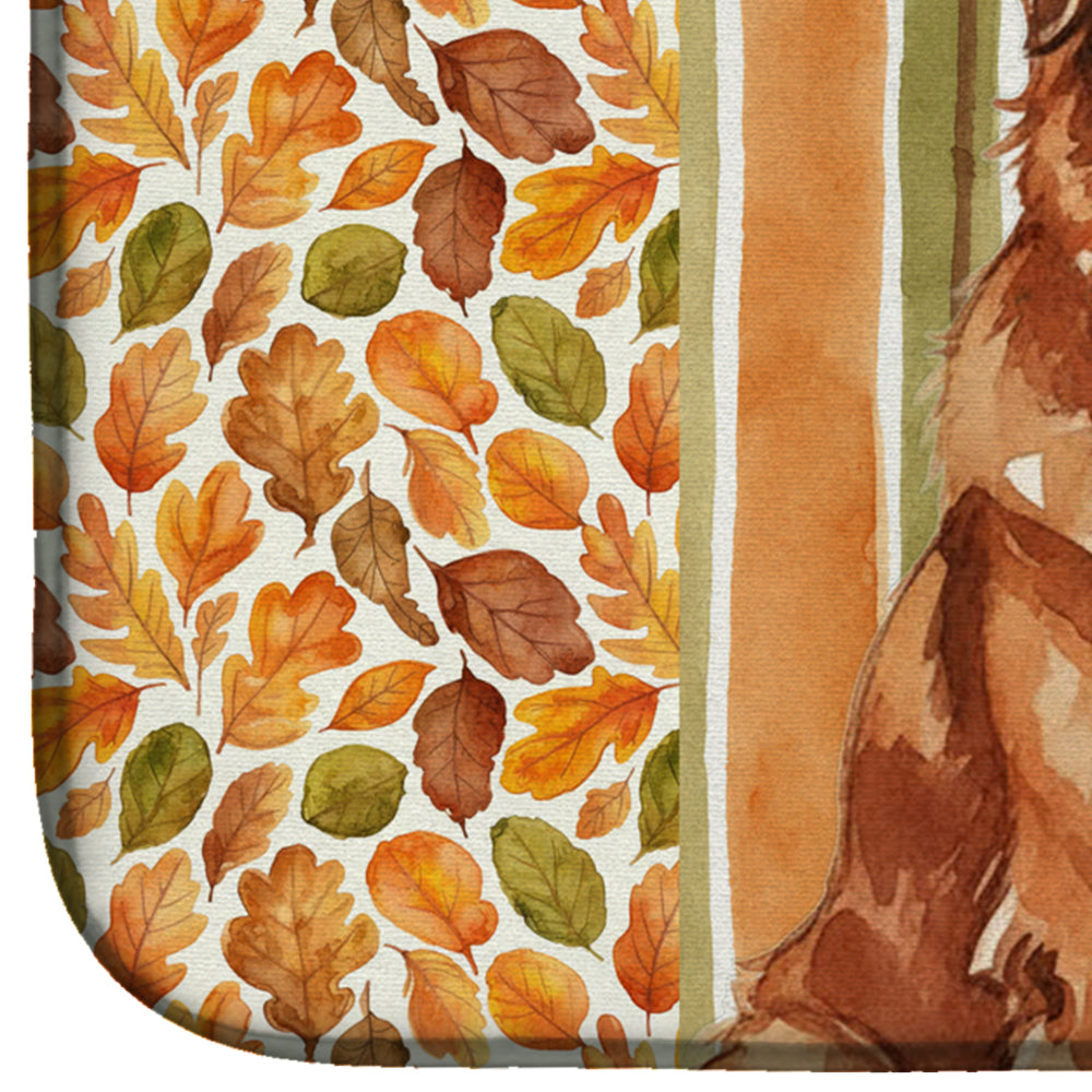Reddish Brown Great Pyrenees Heirloom Fall Dish Drying Mat Absorbent Dish Drying Mat Pad for Kitchen Counter Dish Drainer Mat for Countertop, 14 x 21", Multicolor