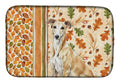 Fawn Greyhound Heirloom Fall Dish Drying Mat Absorbent Dish Drying Mat Pad for Kitchen Counter Dish Drainer Mat for Countertop, 14 x 21", Multicolor