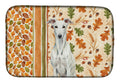White Greyhound Heirloom Fall Dish Drying Mat Absorbent Dish Drying Mat Pad for Kitchen Counter Dish Drainer Mat for Countertop, 14 x 21", Multicolor
