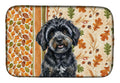 Black Havanese Heirloom Fall Dish Drying Mat Absorbent Dish Drying Mat Pad for Kitchen Counter Dish Drainer Mat for Countertop, 14 x 21", Multicolor