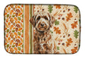 Chocolate Labradoodle Heirloom Fall Dish Drying Mat Absorbent Dish Drying Mat Pad for Kitchen Counter Dish Drainer Mat for Countertop, 14 x 21", Multicolor