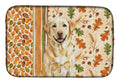Yellow Labrador Retriever Heirloom Fall Dish Drying Mat Absorbent Dish Drying Mat Pad for Kitchen Counter Dish Drainer Mat for Countertop, 14 x 21", Multicolor