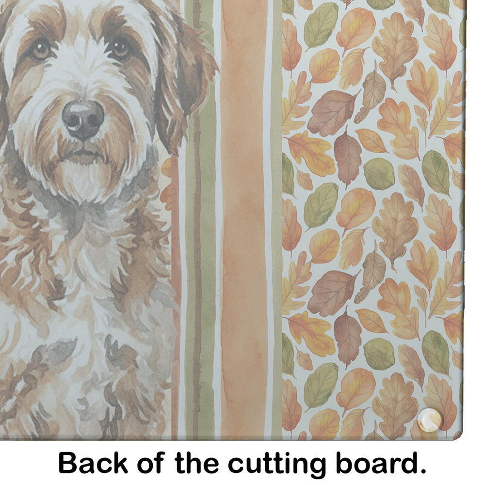 Lagotto Romagnolo Heirloom Fall Cutting Board Tempered Glass Kitchen Cutting Surface, Heat Resistant Chopping, Non-Slip Feet, Food Prep & Serving