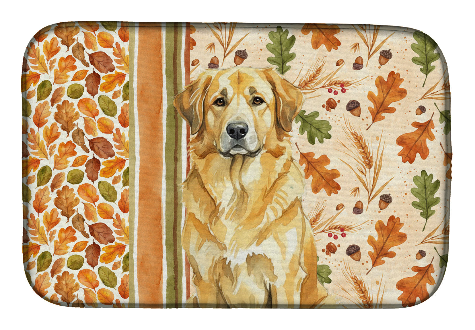Lion Yellow Leonberger Heirloom Fall Dish Drying Mat Absorbent Dish Drying Mat Pad for Kitchen Counter Dish Drainer Mat for Countertop, 14 x 21", Multicolor
