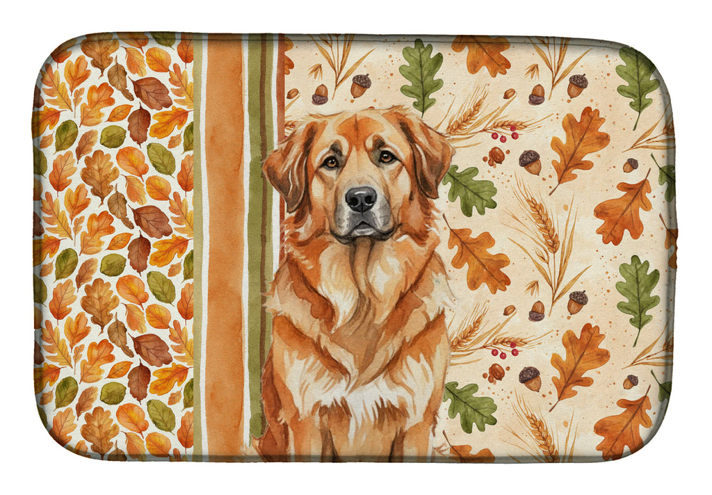 Red Leonberger Heirloom Fall Dish Drying Mat Absorbent Dish Drying Mat Pad for Kitchen Counter Dish Drainer Mat for Countertop, 14 x 21", Multicolor