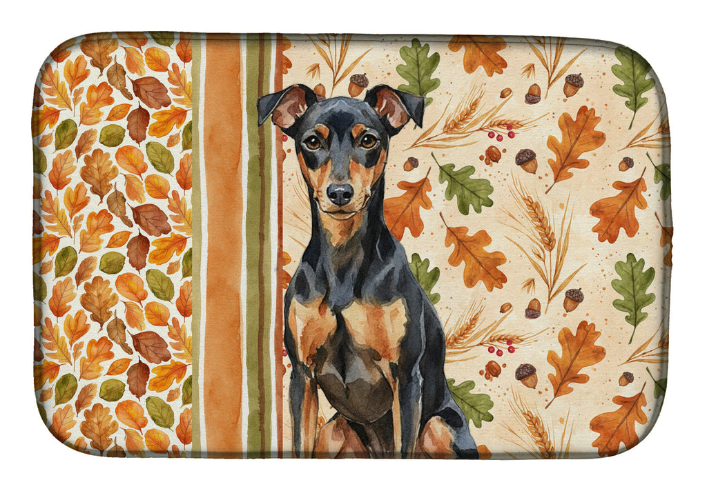 Manchester Terrier Heirloom Fall Dish Drying Mat Absorbent Dish Drying Mat Pad for Kitchen Counter Dish Drainer Mat for Countertop, 14 x 21", Multicolor