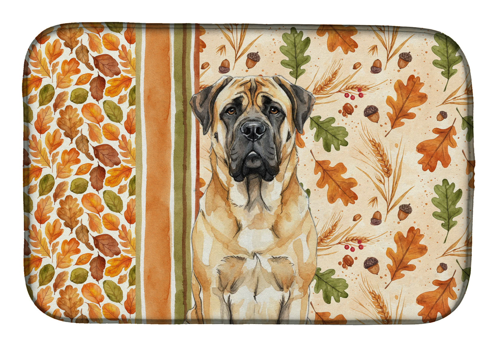 Fawn Mastiff Heirloom Fall Dish Drying Mat Absorbent Dish Drying Mat Pad for Kitchen Counter Dish Drainer Mat for Countertop, 14 x 21", Multicolor