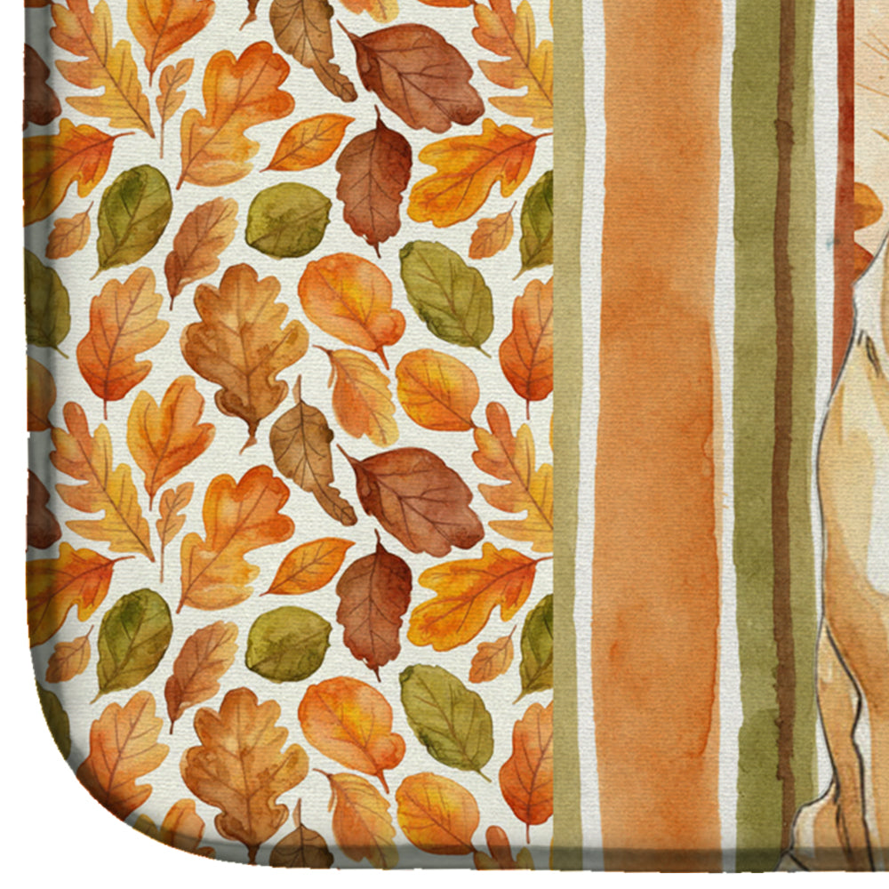 Fawn Mastiff Heirloom Fall Dish Drying Mat Absorbent Dish Drying Mat Pad for Kitchen Counter Dish Drainer Mat for Countertop, 14 x 21", Multicolor