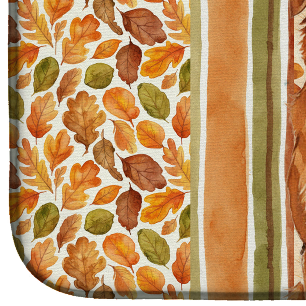 Orange Nova Scotia Duck Tolling Retriever Heirloom Fall Dish Drying Mat Absorbent Dish Drying Mat Pad for Kitchen Counter Dish Drainer Mat for Countertop, 14 x 21", Multicolor