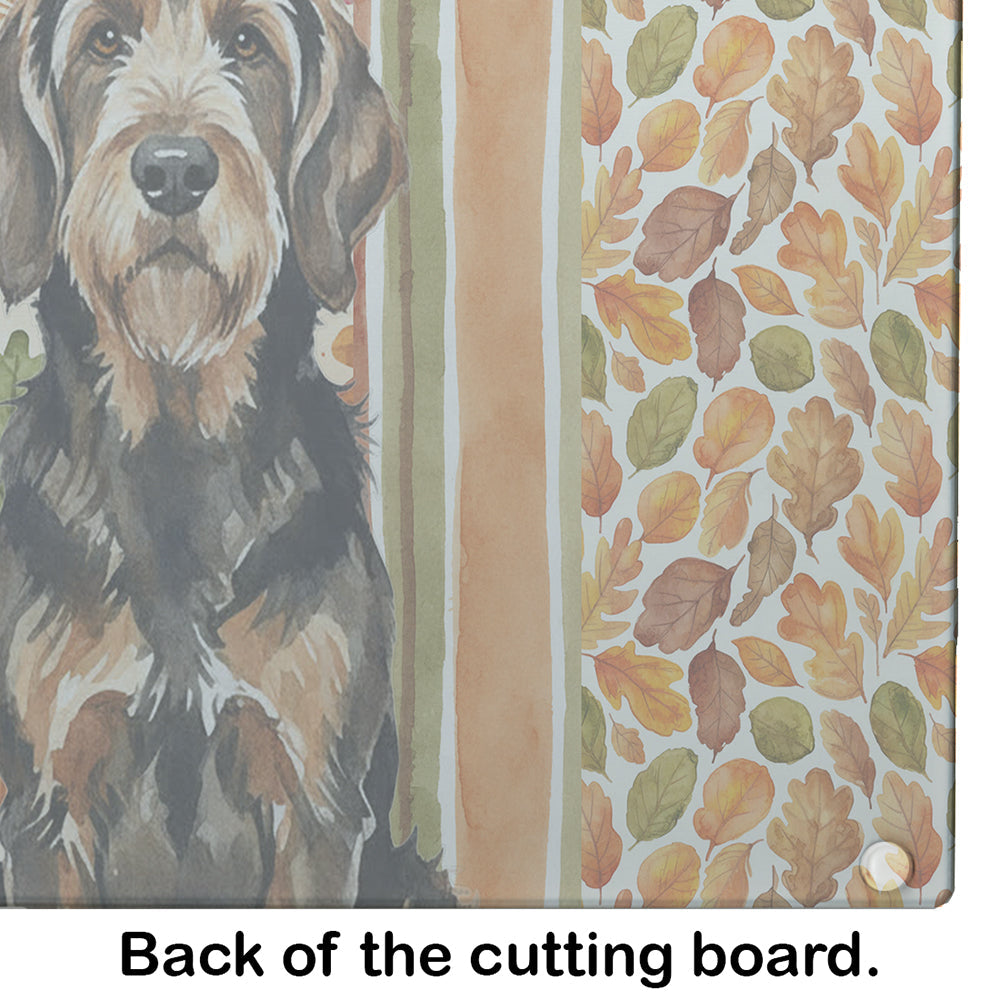 Black and Tan Otterhound Heirloom Fall Cutting Board Tempered Glass Kitchen Cutting Surface, Heat Resistant Chopping, Non-Slip Feet, Food Prep & Serving