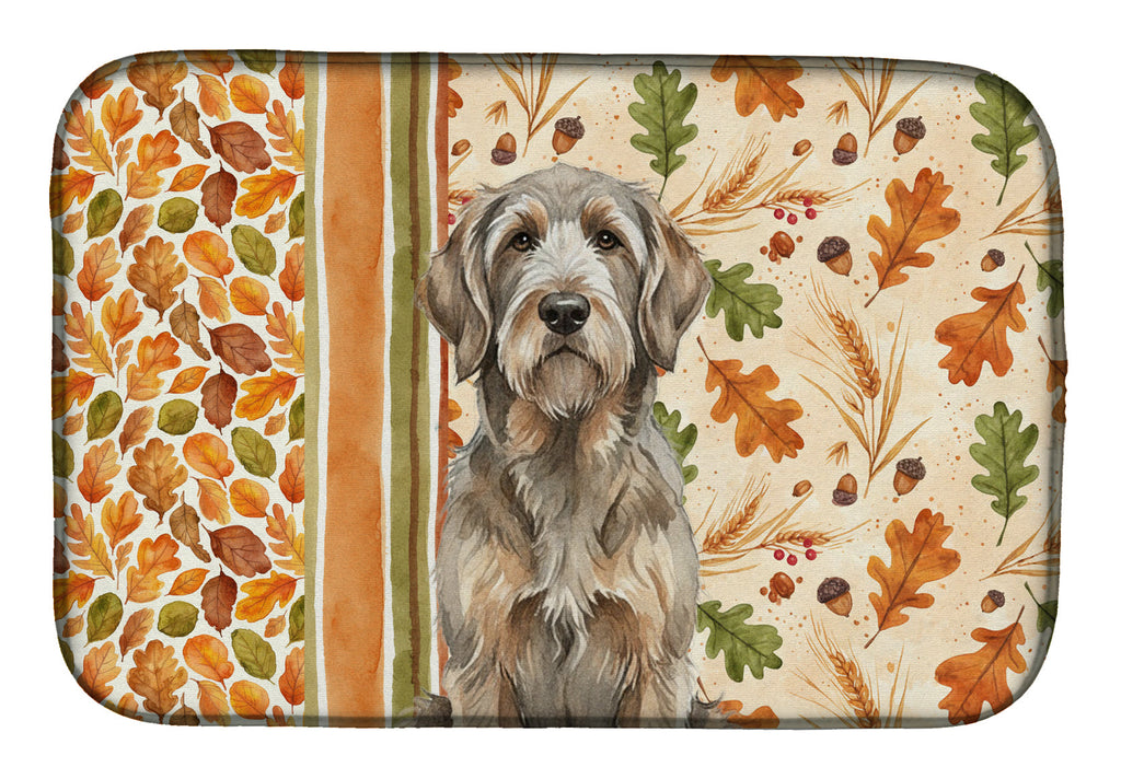 Grizzle and Tan Otterhound Heirloom Fall Dish Drying Mat Absorbent Dish Drying Mat Pad for Kitchen Counter Dish Drainer Mat for Countertop, 14 x 21", Multicolor