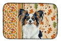 Tricolor Papillon Heirloom Fall Dish Drying Mat Absorbent Dish Drying Mat Pad for Kitchen Counter Dish Drainer Mat for Countertop, 14 x 21", Multicolor