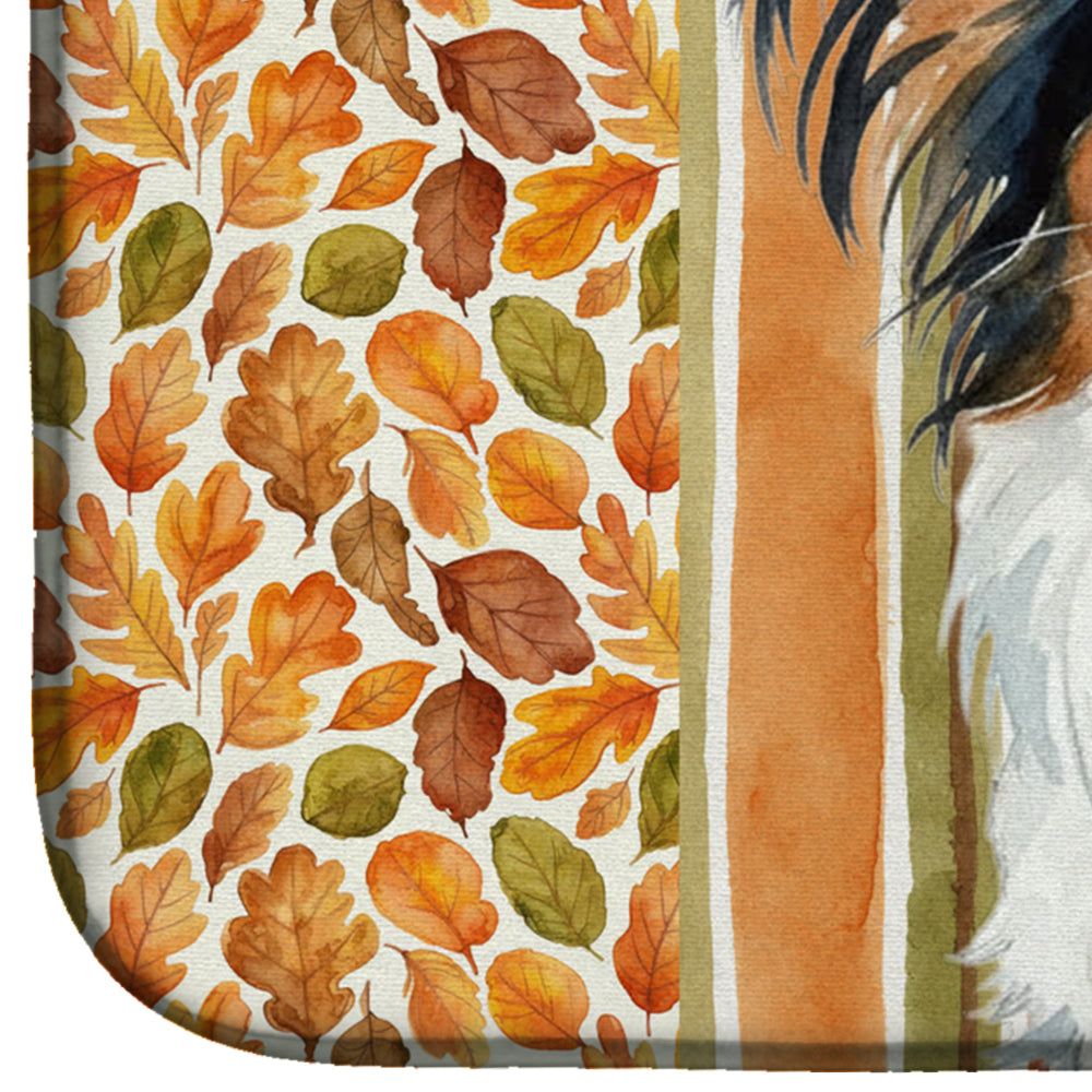 Tricolor Papillon Heirloom Fall Dish Drying Mat Absorbent Dish Drying Mat Pad for Kitchen Counter Dish Drainer Mat for Countertop, 14 x 21", Multicolor