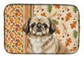 Sable Pekingese Heirloom Fall Dish Drying Mat Absorbent Dish Drying Mat Pad for Kitchen Counter Dish Drainer Mat for Countertop, 14 x 21", Multicolor
