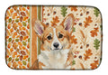 Corgi Heirloom Fall Dish Drying Mat Absorbent Dish Drying Mat Pad for Kitchen Counter Dish Drainer Mat for Countertop, 14 x 21", Multicolor