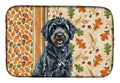Black Portuguese Water Dog Heirloom Fall Dish Drying Mat Absorbent Dish Drying Mat Pad for Kitchen Counter Dish Drainer Mat for Countertop, 14 x 21", Multicolor