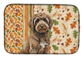 Brown Portuguese Water Dog Heirloom Fall Dish Drying Mat Absorbent Dish Drying Mat Pad for Kitchen Counter Dish Drainer Mat for Countertop, 14 x 21", Multicolor