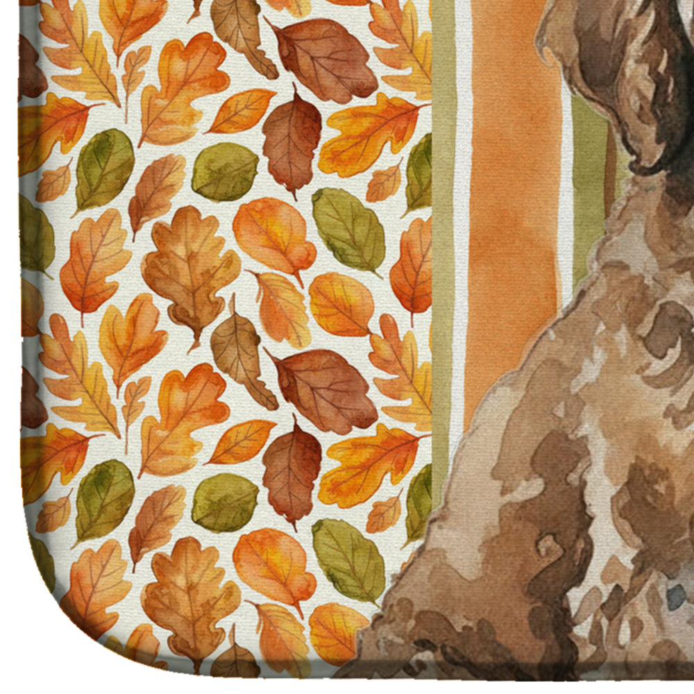 Brown Portuguese Water Dog Heirloom Fall Dish Drying Mat Absorbent Dish Drying Mat Pad for Kitchen Counter Dish Drainer Mat for Countertop, 14 x 21", Multicolor
