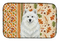 White Samoyed Heirloom Fall Dish Drying Mat Absorbent Dish Drying Mat Pad for Kitchen Counter Dish Drainer Mat for Countertop, 14 x 21", Multicolor