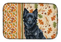 Schipperke Heirloom Fall Dish Drying Mat Absorbent Dish Drying Mat Pad for Kitchen Counter Dish Drainer Mat for Countertop, 14 x 21", Multicolor