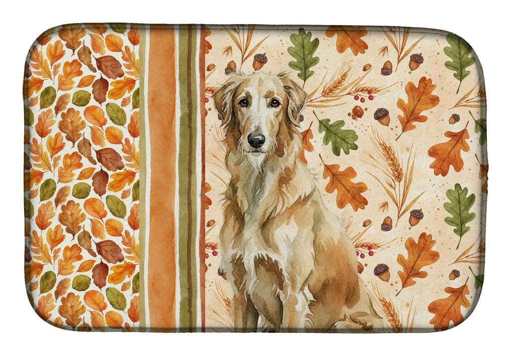 Wheaten Scottish Deerhound Heirloom Fall Dish Drying Mat Absorbent Dish Drying Mat Pad for Kitchen Counter Dish Drainer Mat for Countertop, 14 x 21", Multicolor