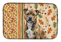 Brindle Staffordshire Bull Terrier Heirloom Fall Dish Drying Mat Absorbent Dish Drying Mat Pad for Kitchen Counter Dish Drainer Mat for Countertop, 14 x 21", Multicolor