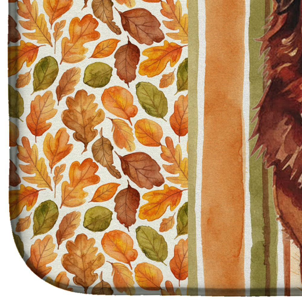 Red Gold Tibetan Mastiff Heirloom Fall Dish Drying Mat Absorbent Dish Drying Mat Pad for Kitchen Counter Dish Drainer Mat for Countertop, 14 x 21", Multicolor